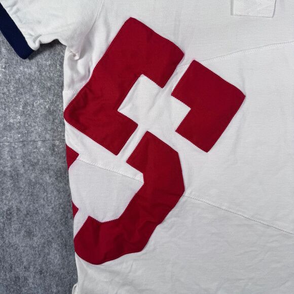 Polo Ralph Lauren Shirt Mens L White Third Cruiser Squadron Rugby Polo Vintage - Picture 5 of 11